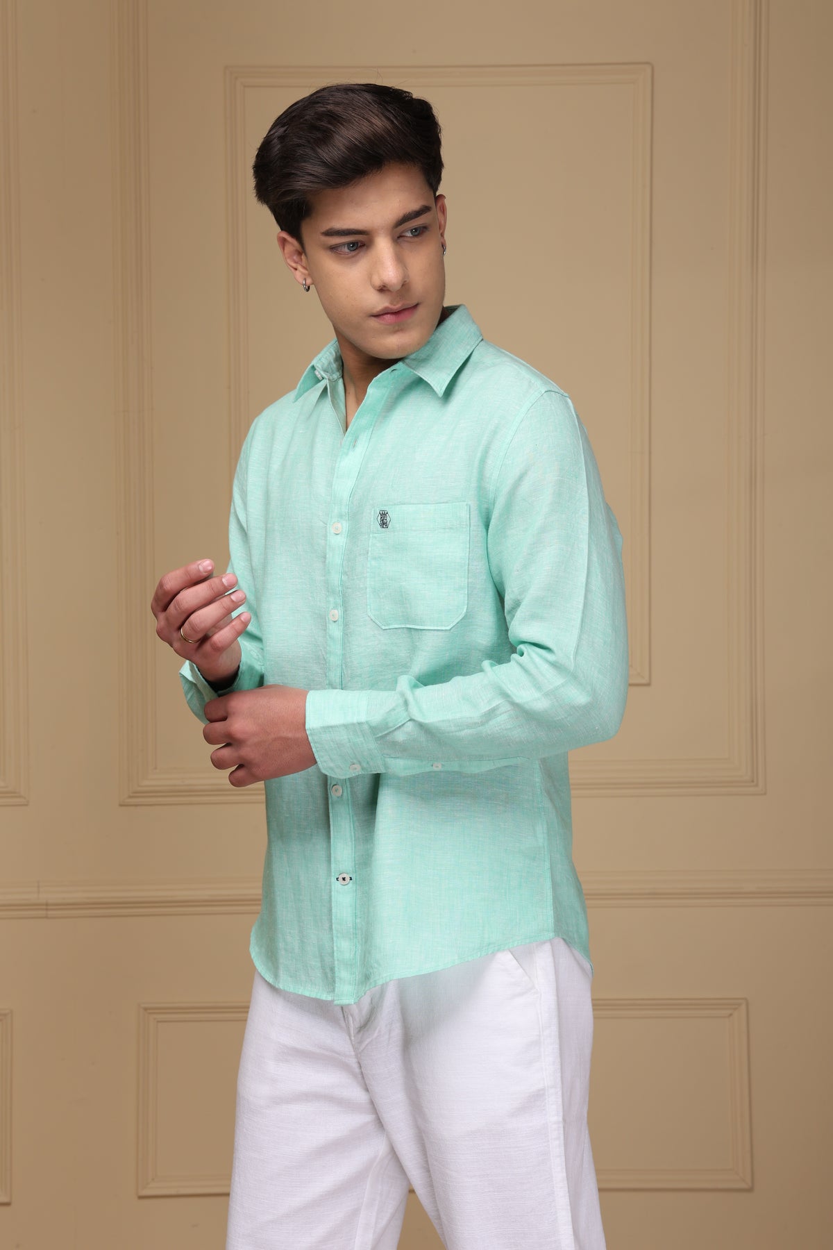 Light Aqua 100% Pure Linen Shirt