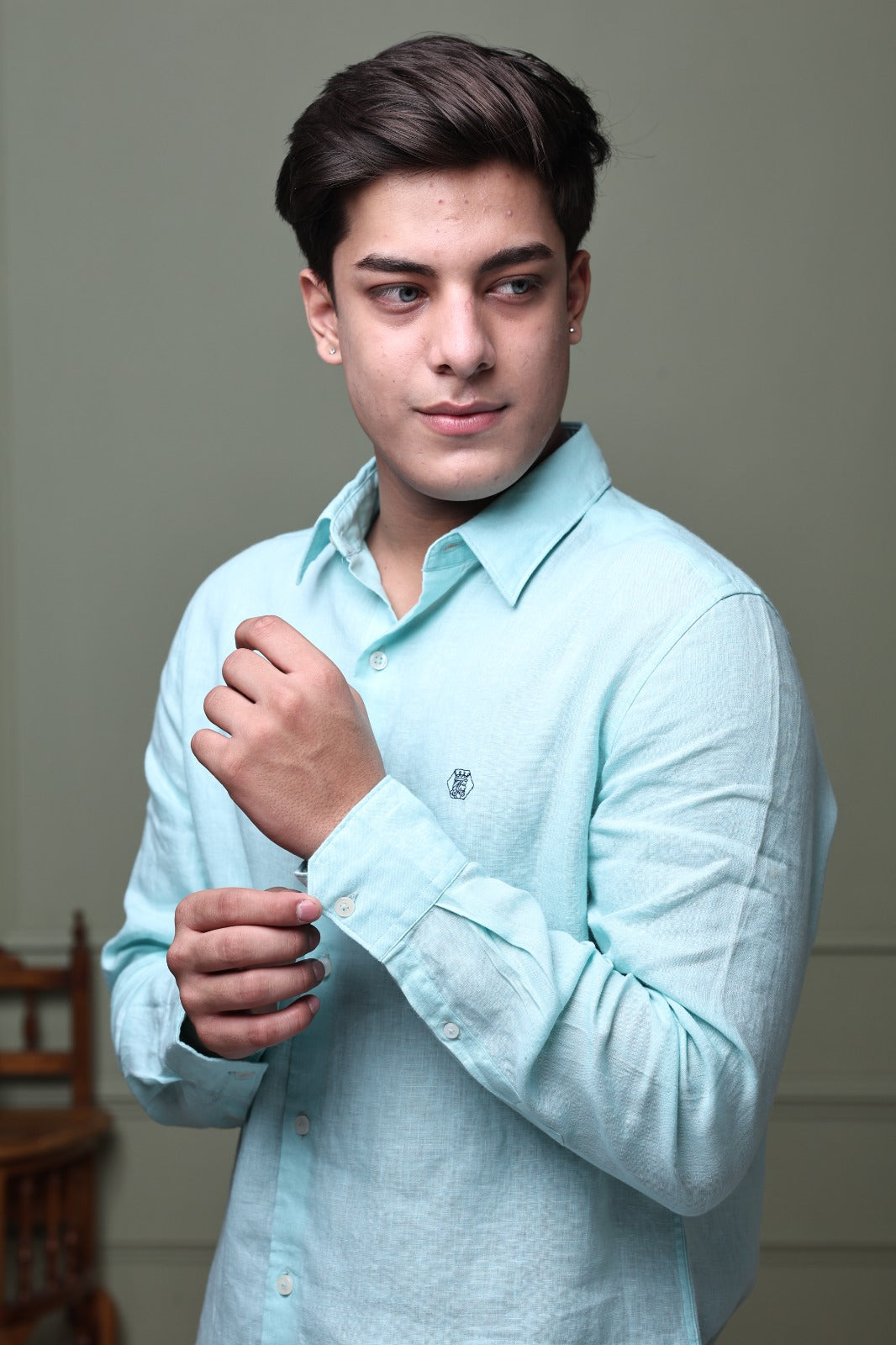 Marine Blue 100% Pure Linen Shirt