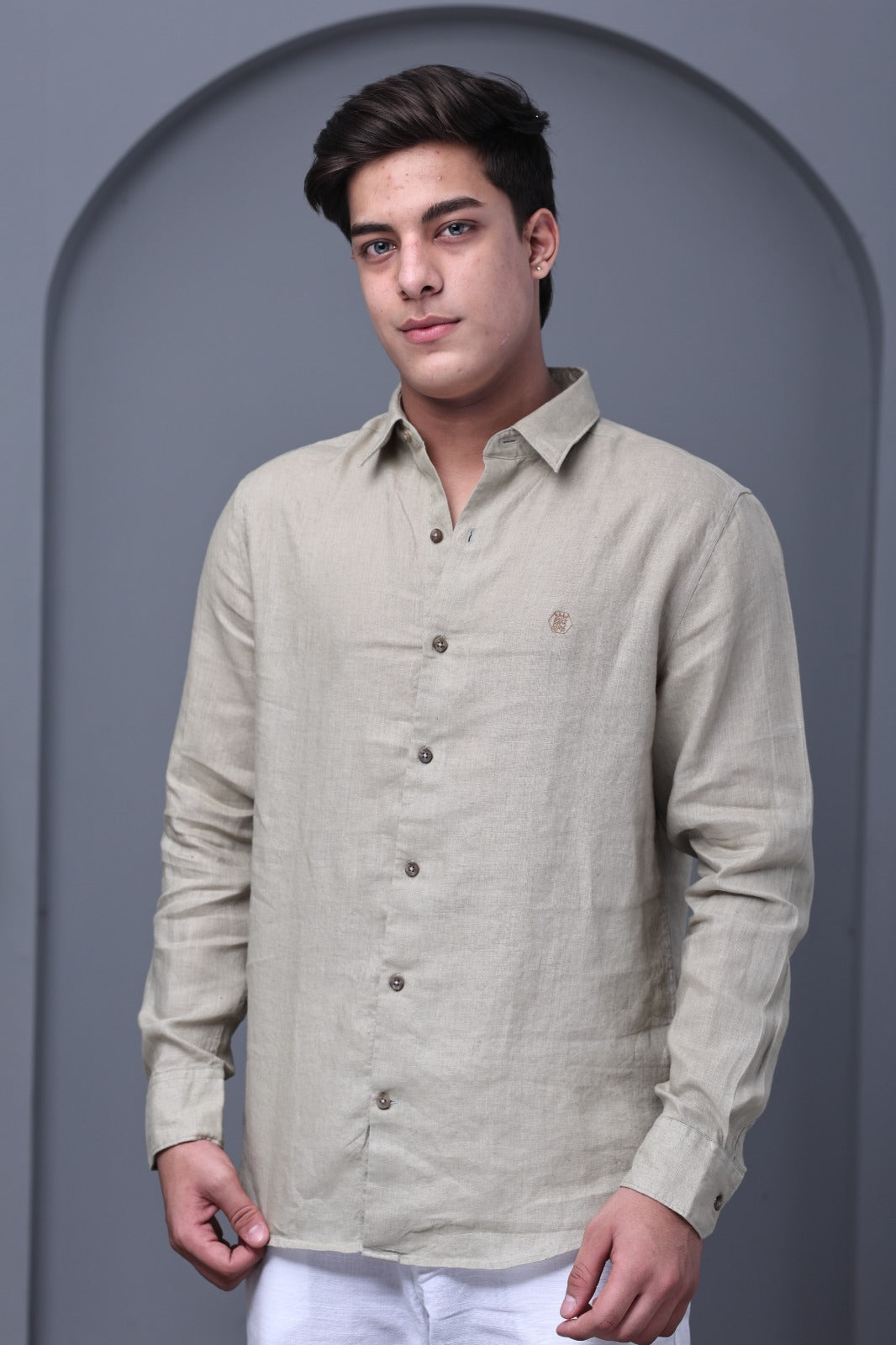 Sage Green 100% Pure Linen Shirt