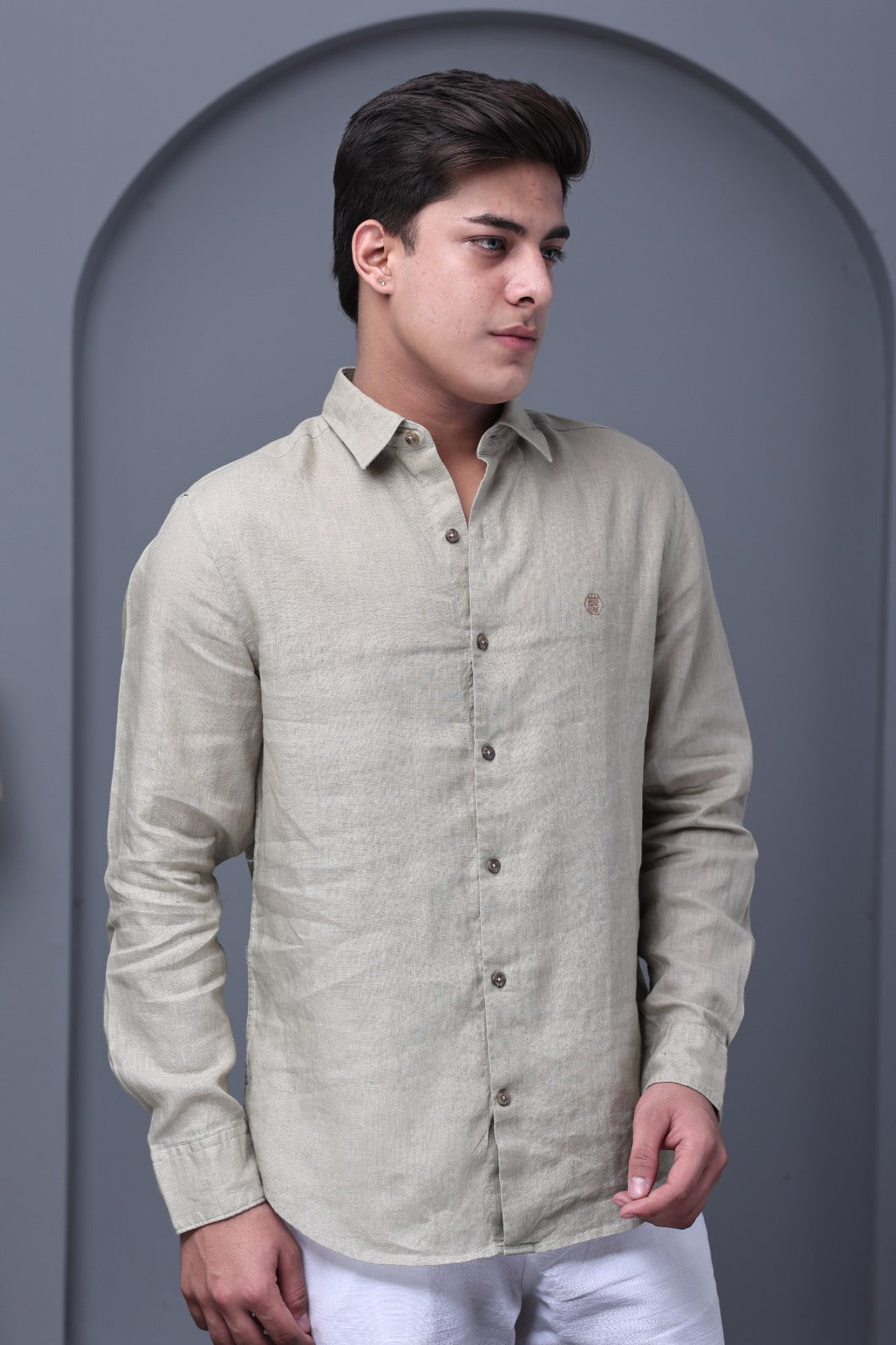 Sage Green 100% Pure Linen Shirt