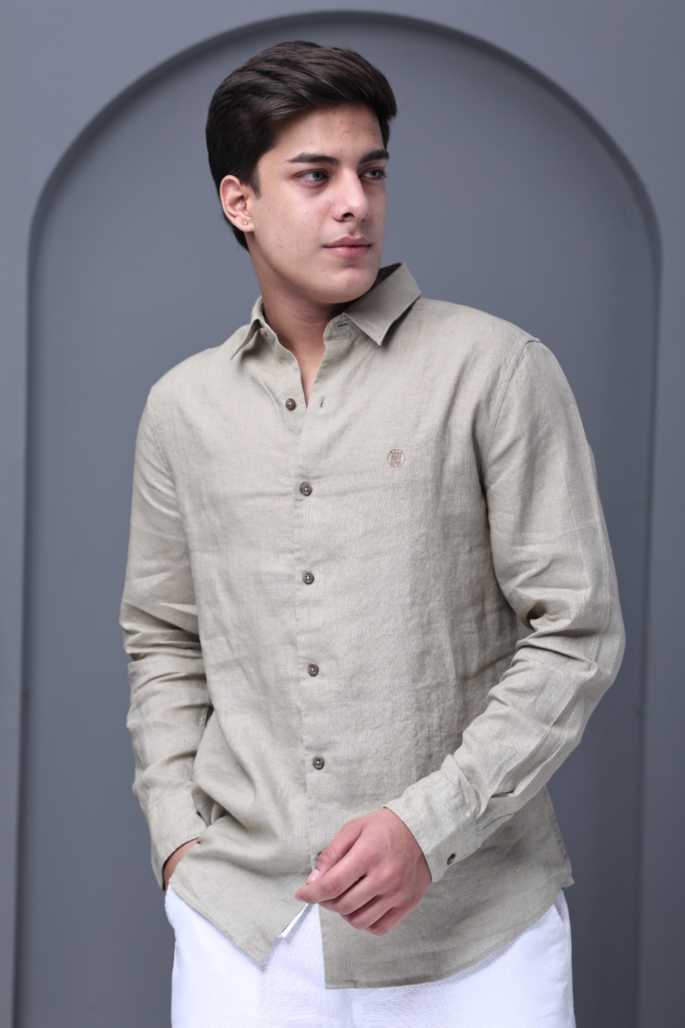 Sage Green 100% Pure Linen Shirt