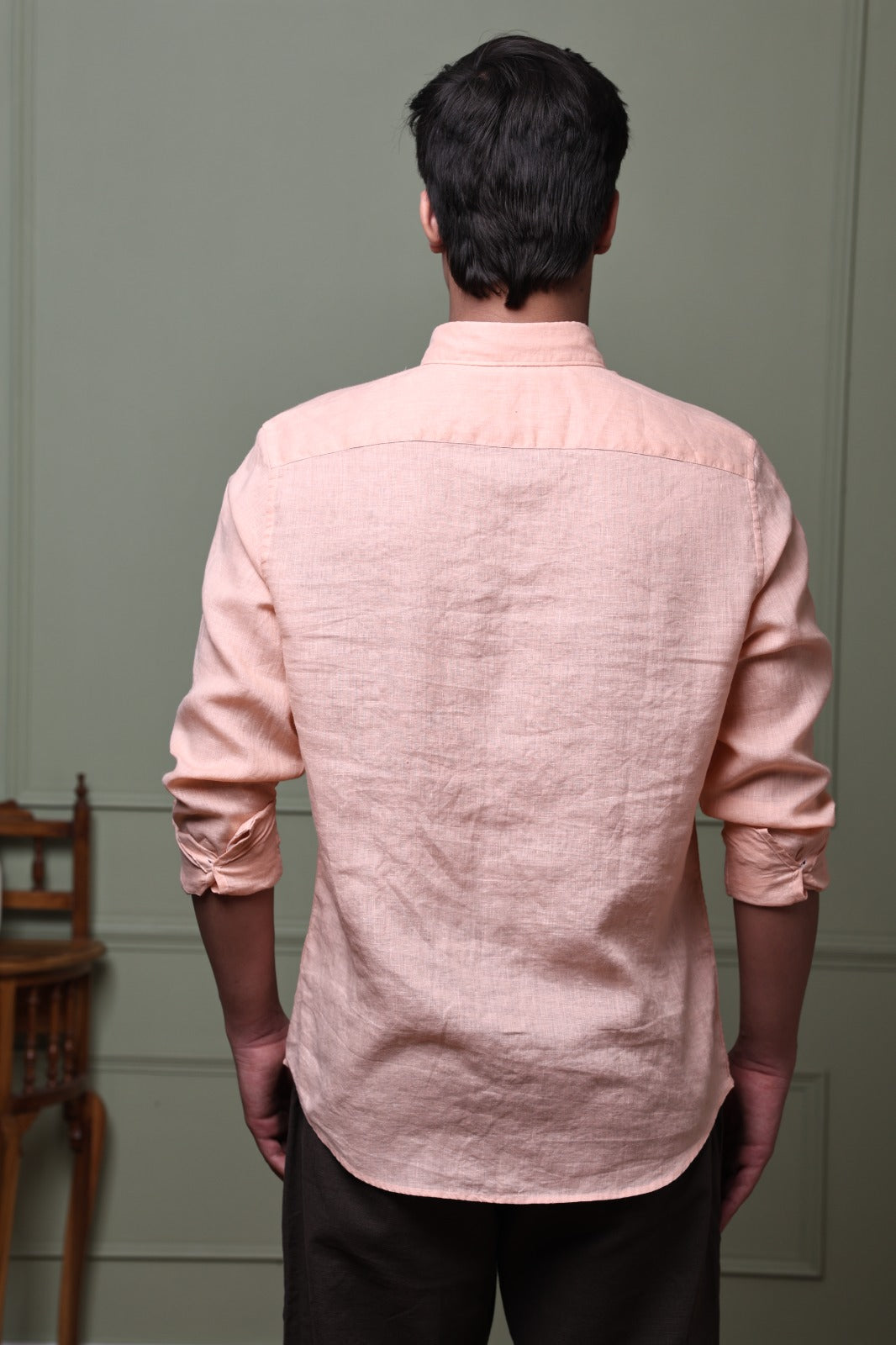 Peach Pink 100% Pure Linen Shirt