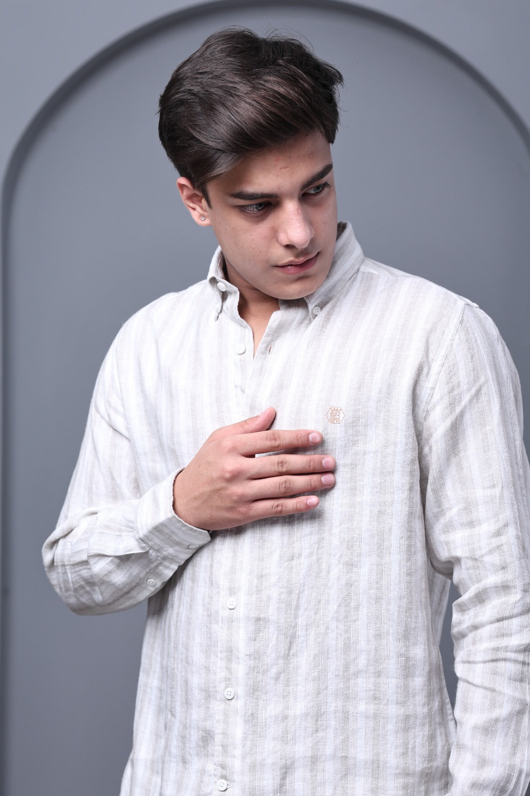 Stripeige 100% Pure Linen Shirt