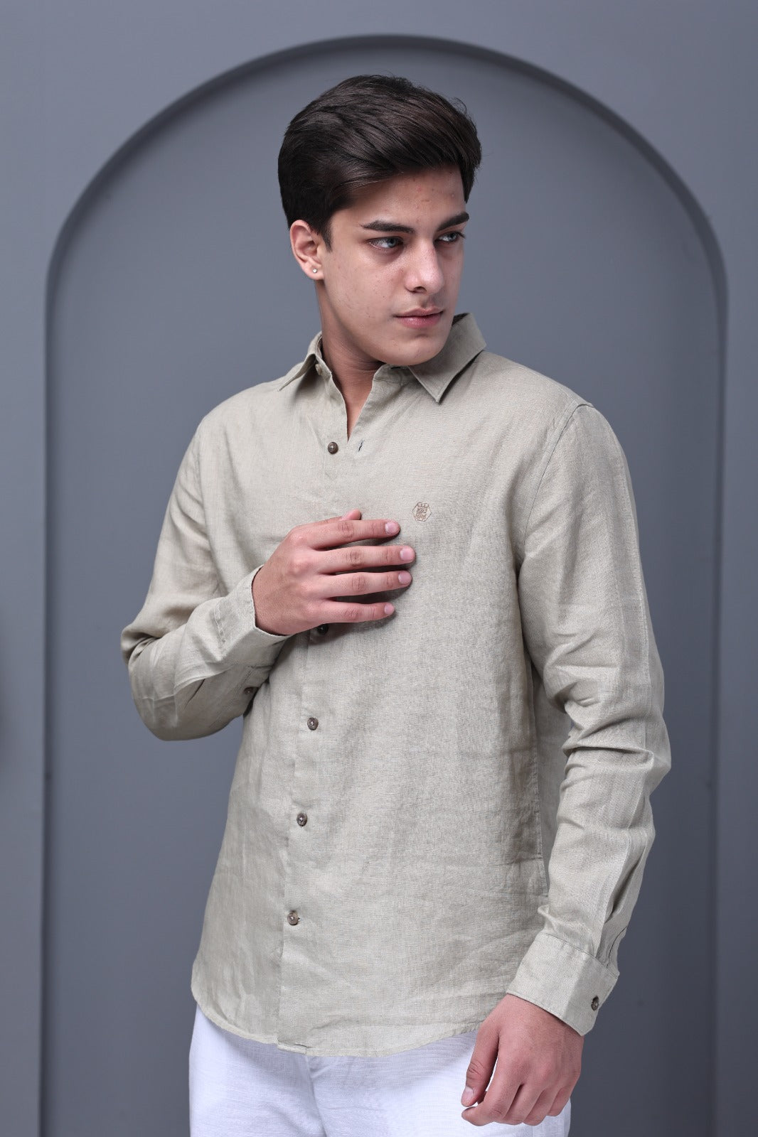 Sage Green 100% Pure Linen Shirt
