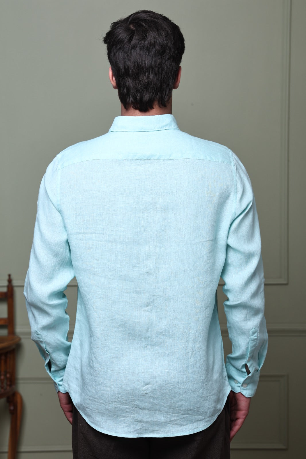 Marine Blue 100% Pure Linen Shirt