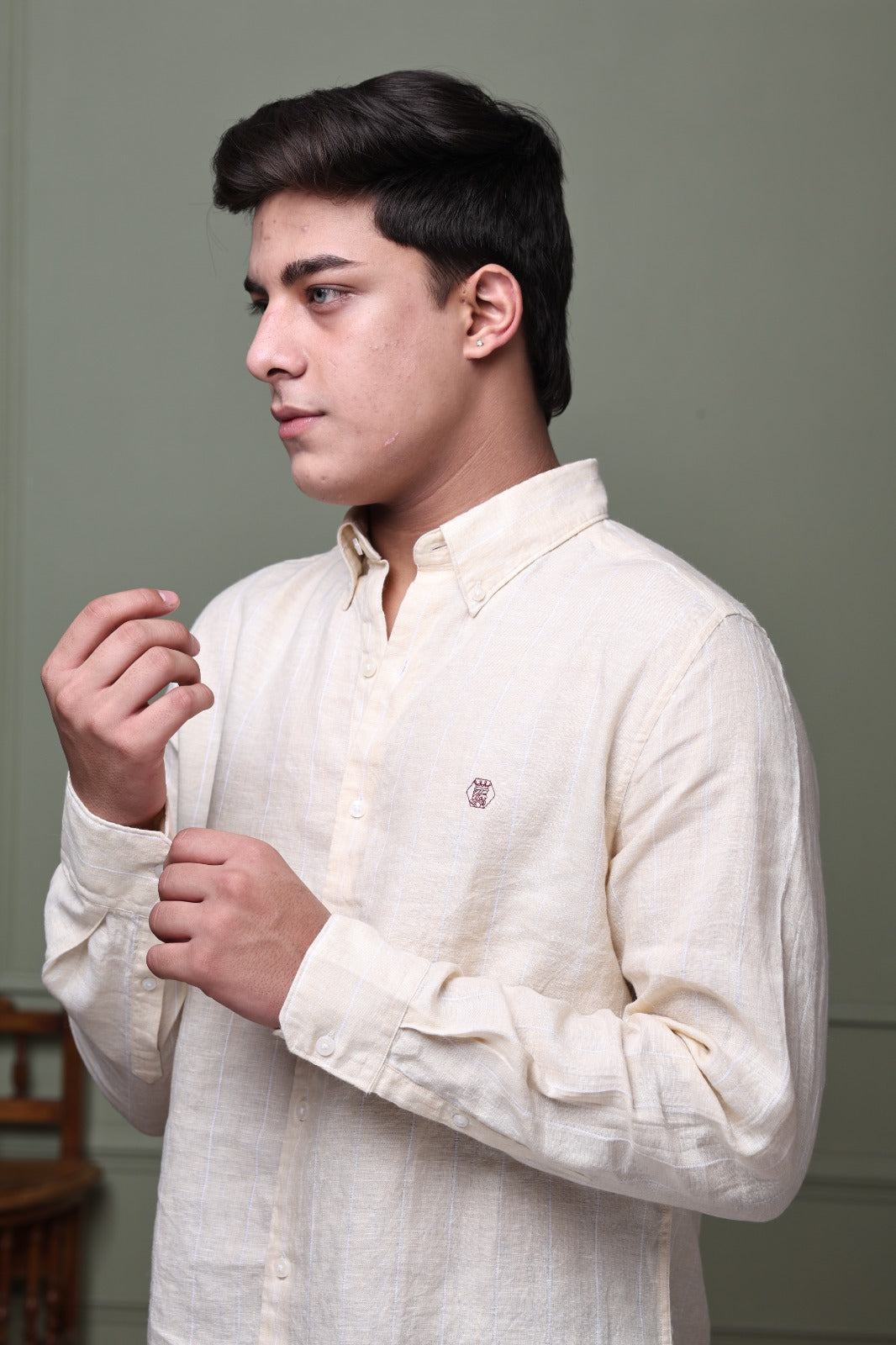 Buttermilk Stripe 100% Pure Linen Shirt