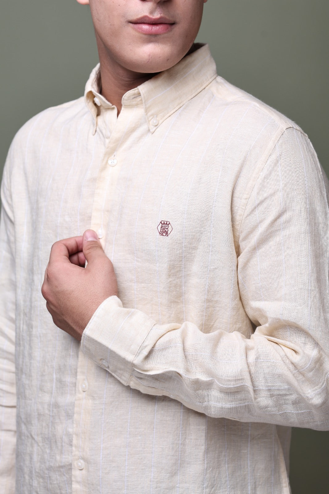 Buttermilk Stripe 100% Pure Linen Shirt