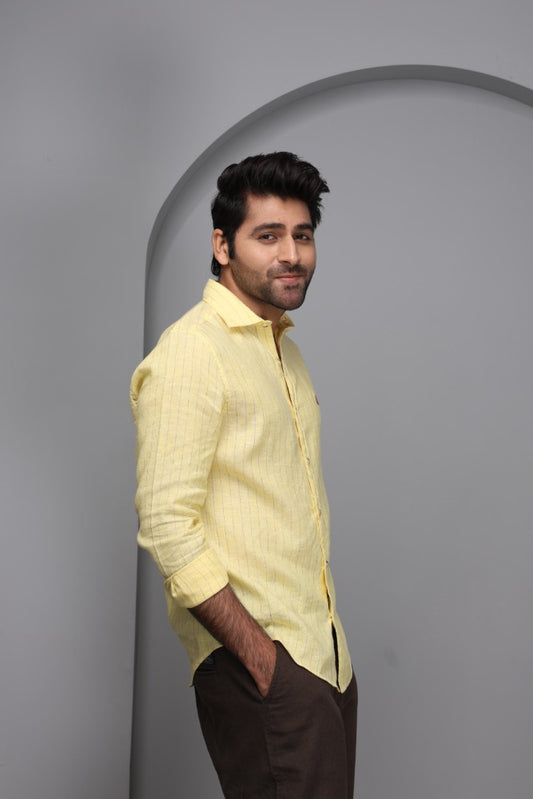 Buttercup Yellow 100% Pure Linen Shirt