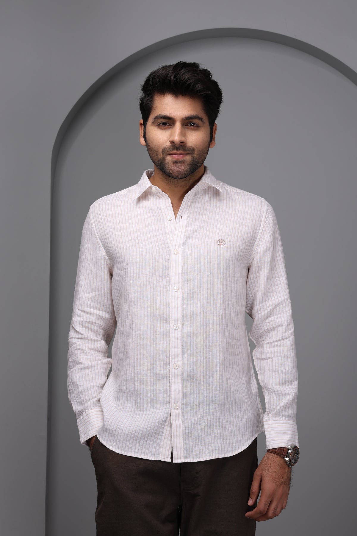 Sandy Beige 100% Pure Linen Shirt