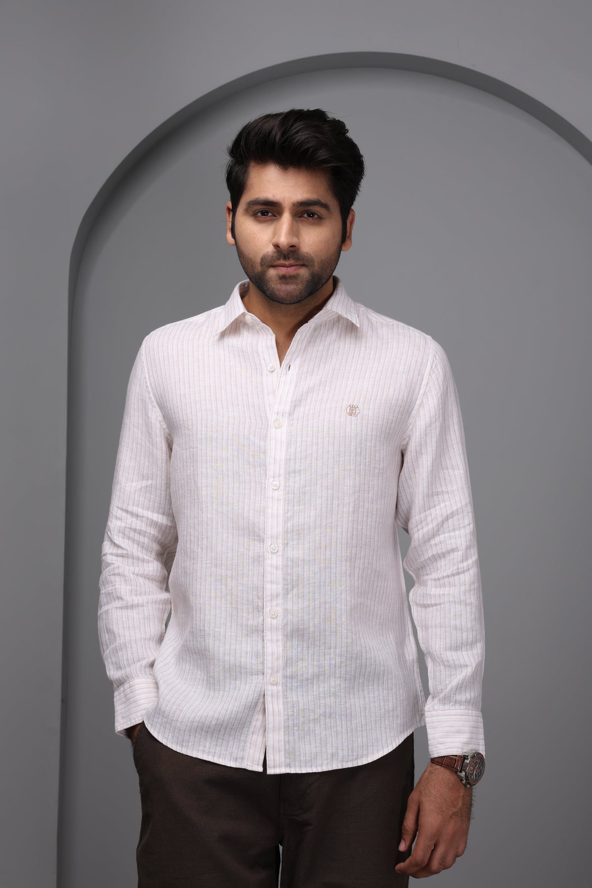 Sandy Beige 100% Pure Linen Shirt