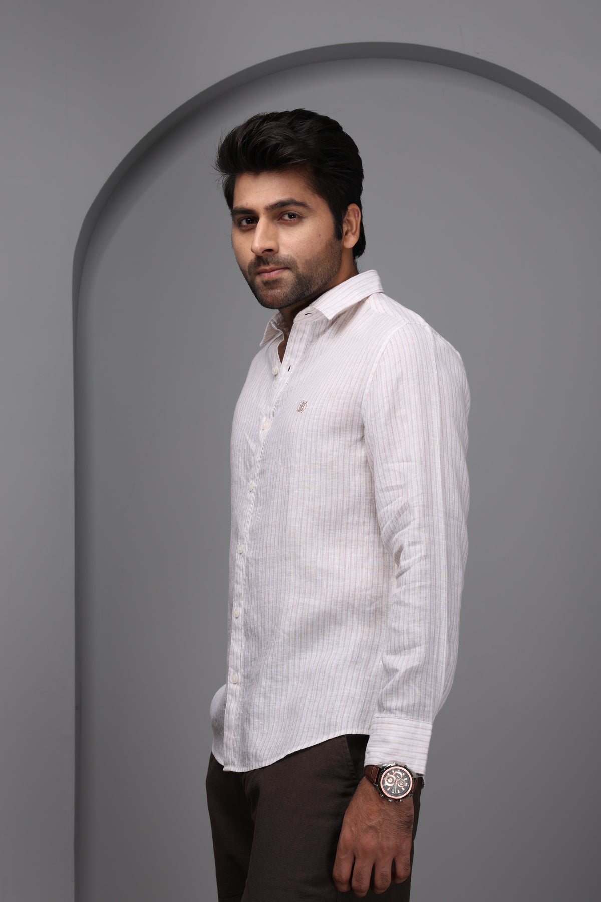 Sandy Beige 100% Pure Linen Shirt