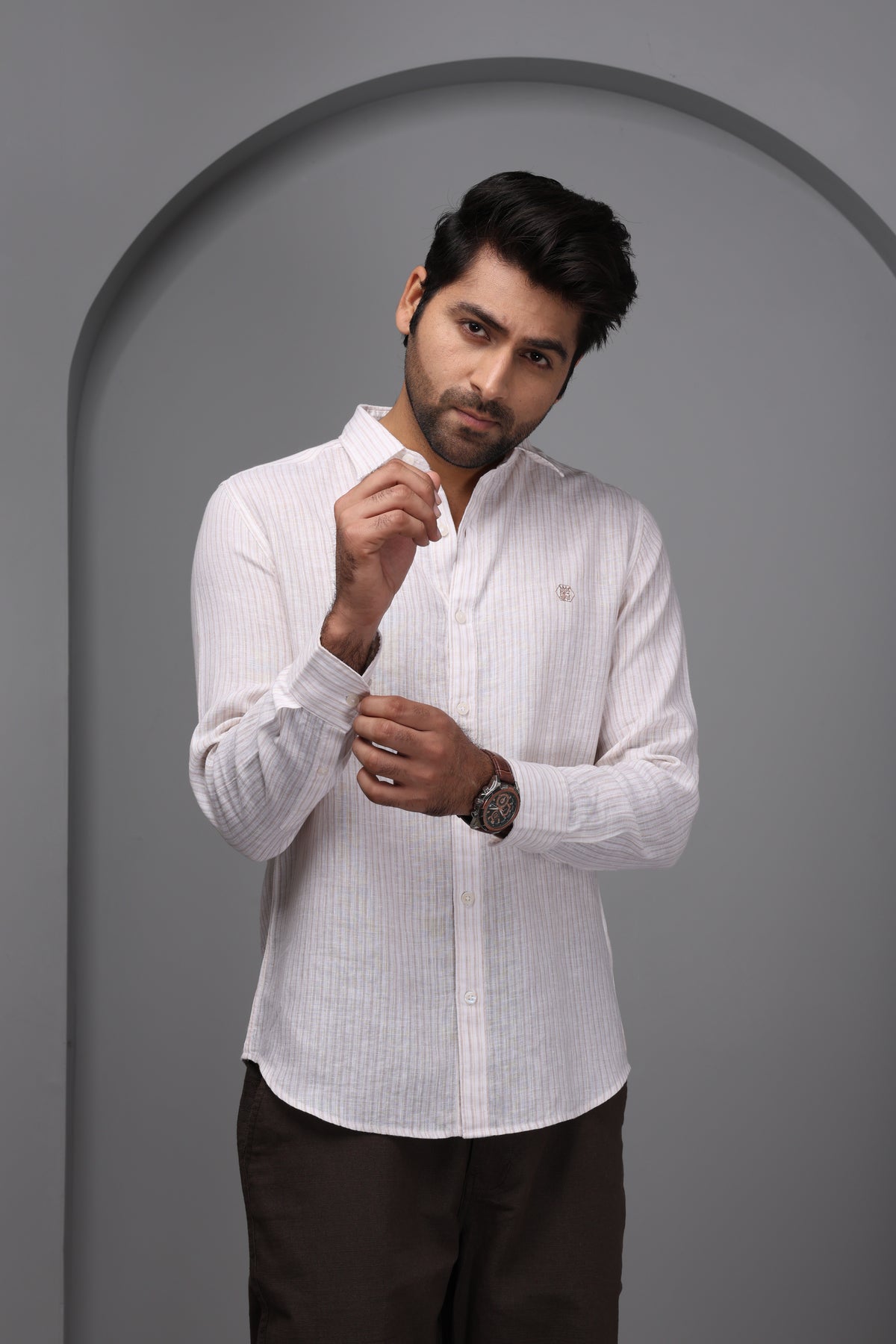Sandy Beige 100% Pure Linen Shirt