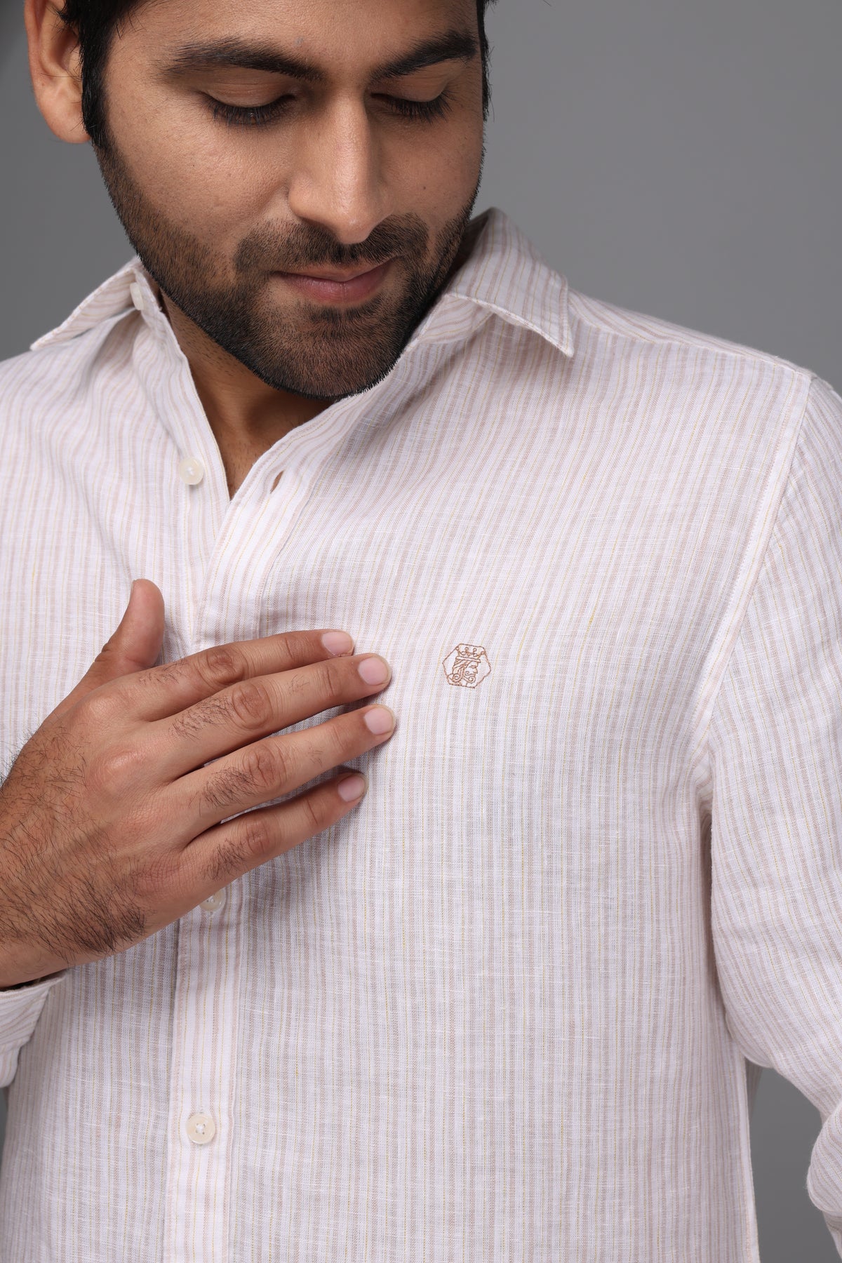 Sandy Beige 100% Pure Linen Shirt