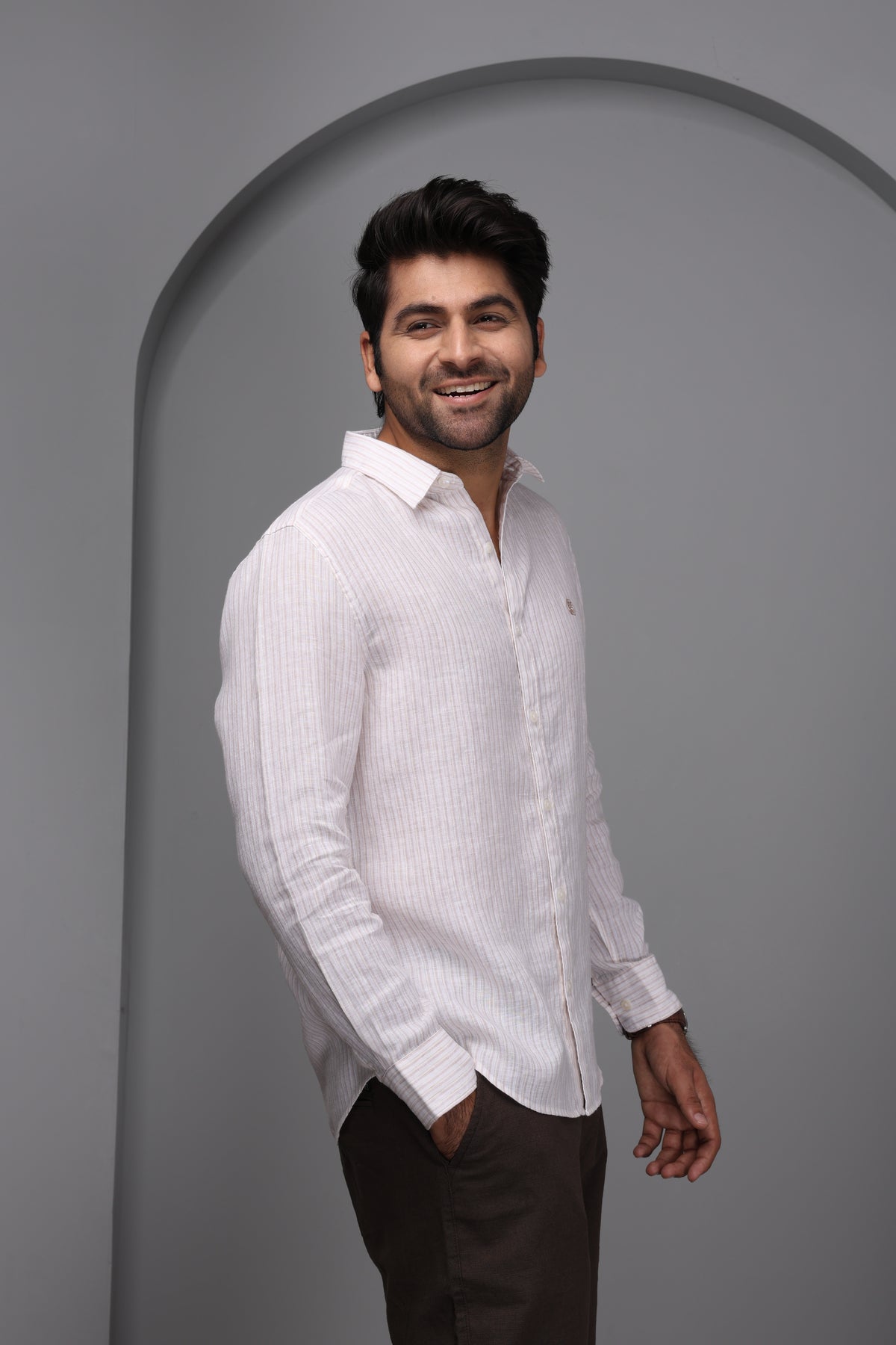 Sandy Beige 100% Pure Linen Shirt