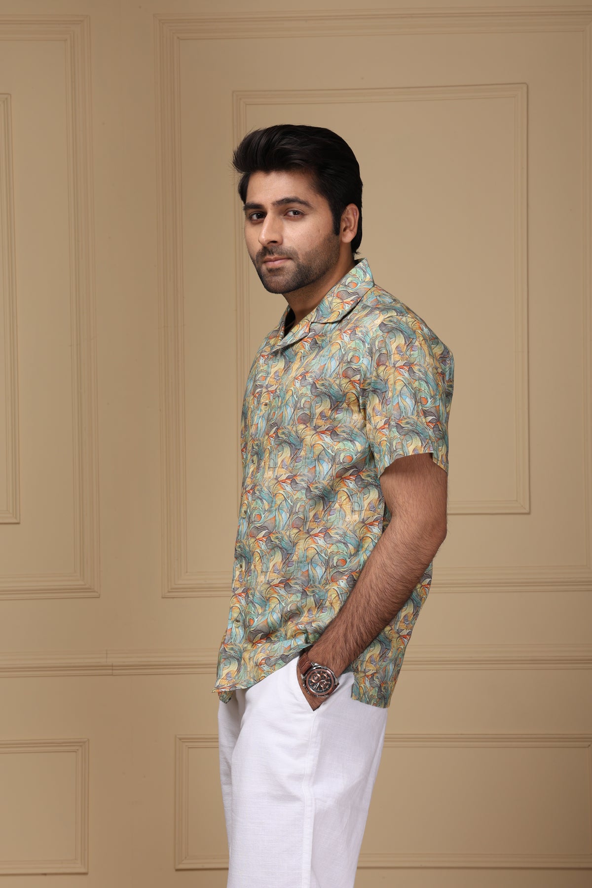 Multi AOP Linen Rich Shirt