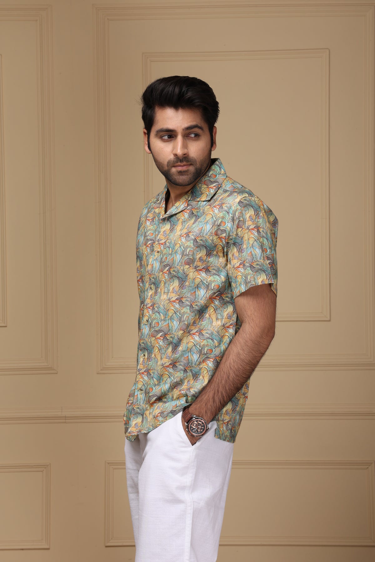 Multi AOP Linen Rich Shirt