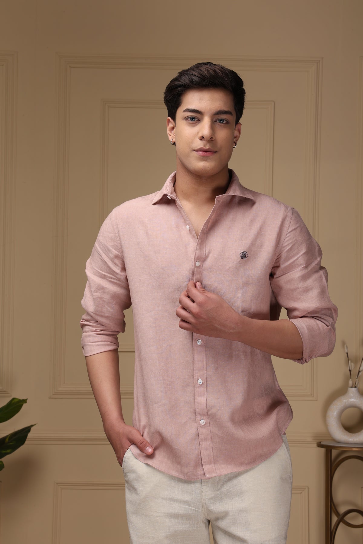 Vintage Mauve 100% Pure Linen Shirt