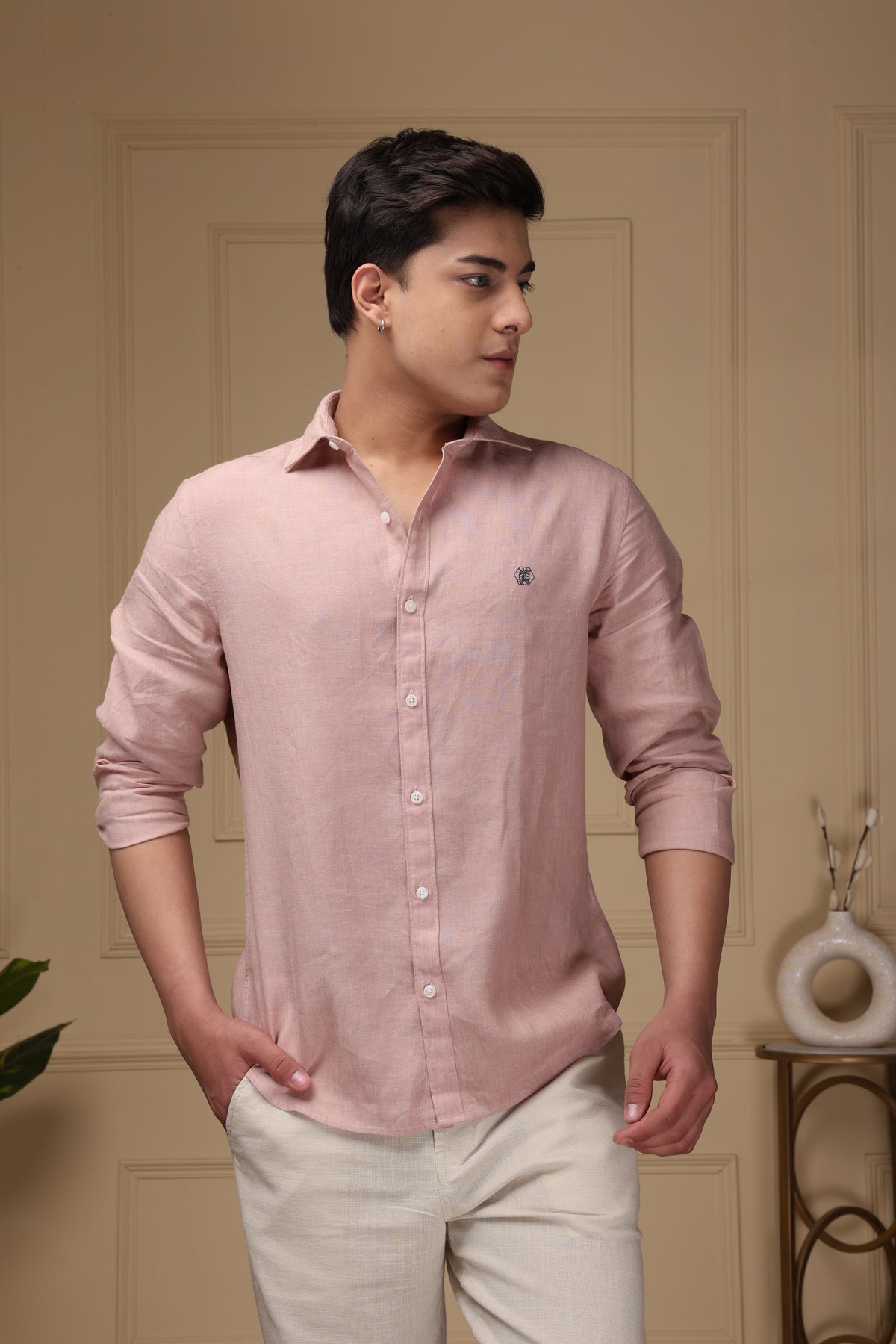Vintage Mauve 100% Pure Linen Shirt