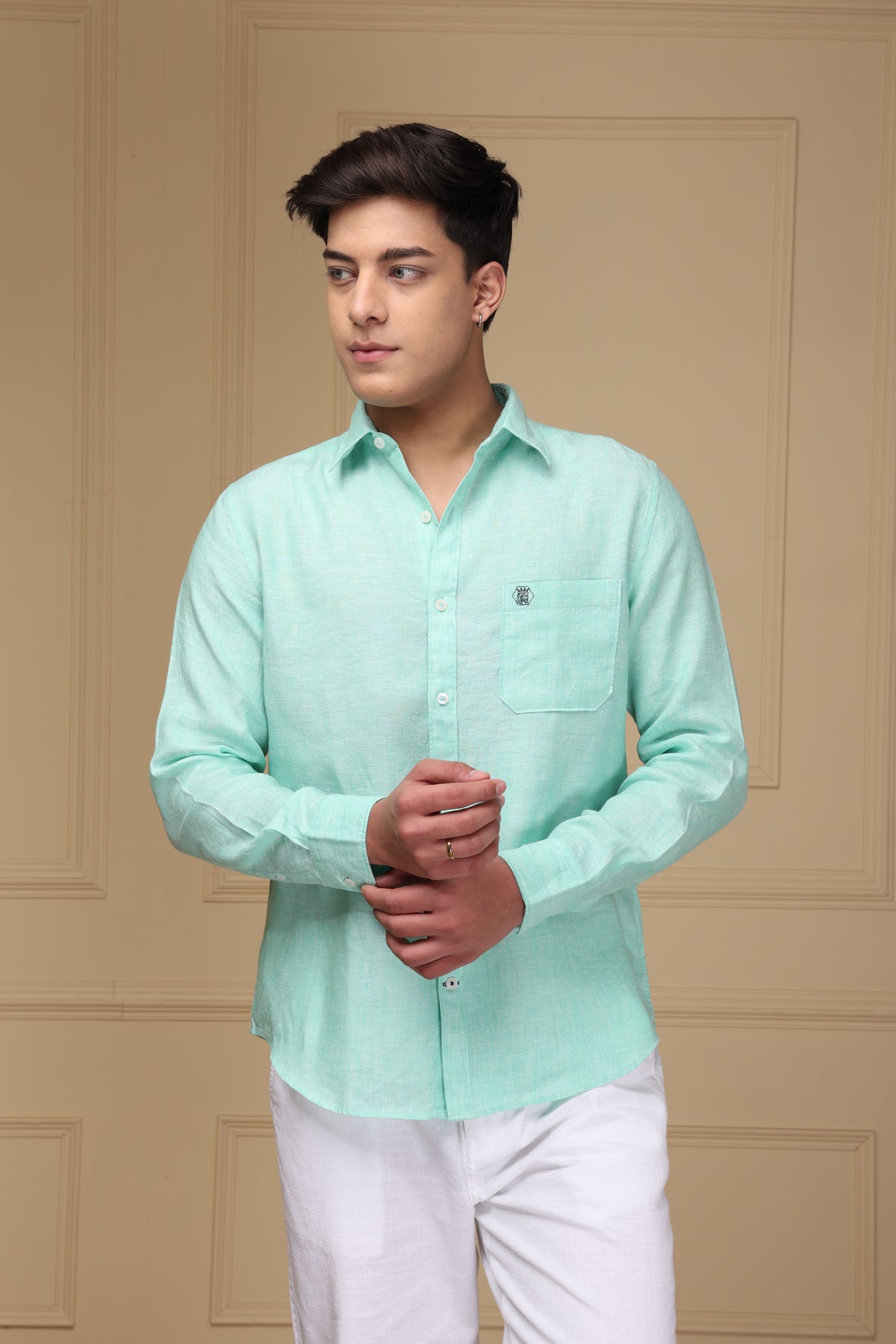 Light Aqua 100% Pure Linen Shirt