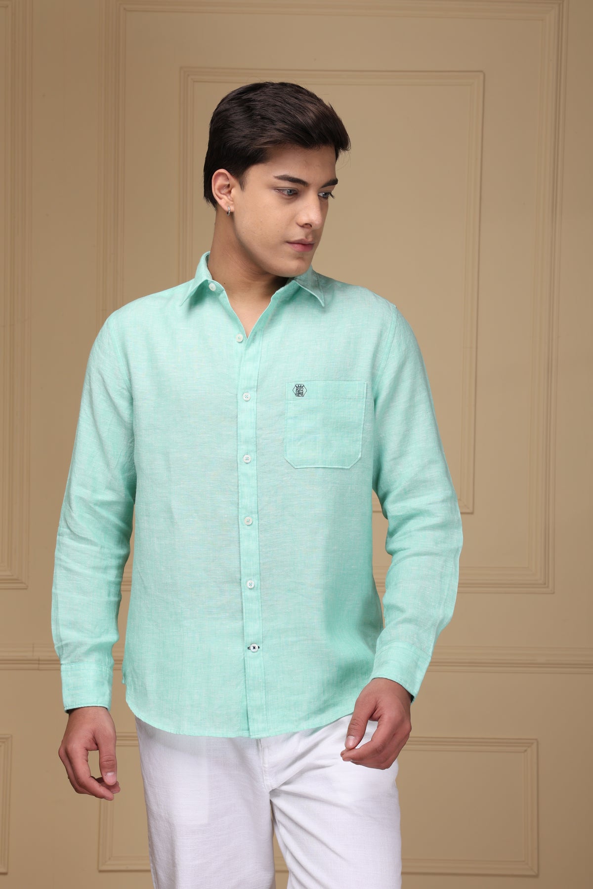 Light Aqua 100% Pure Linen Shirt