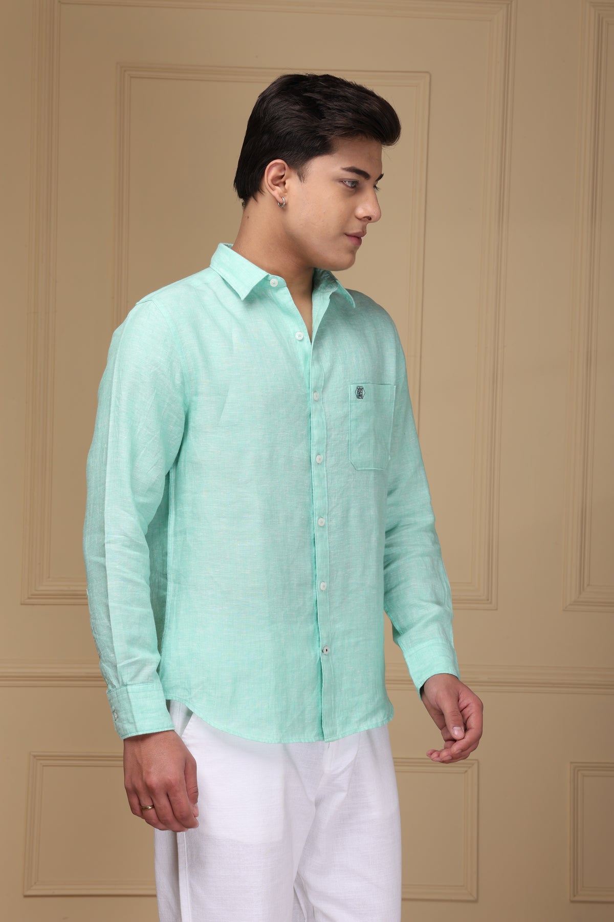Light Aqua 100% Pure Linen Shirt