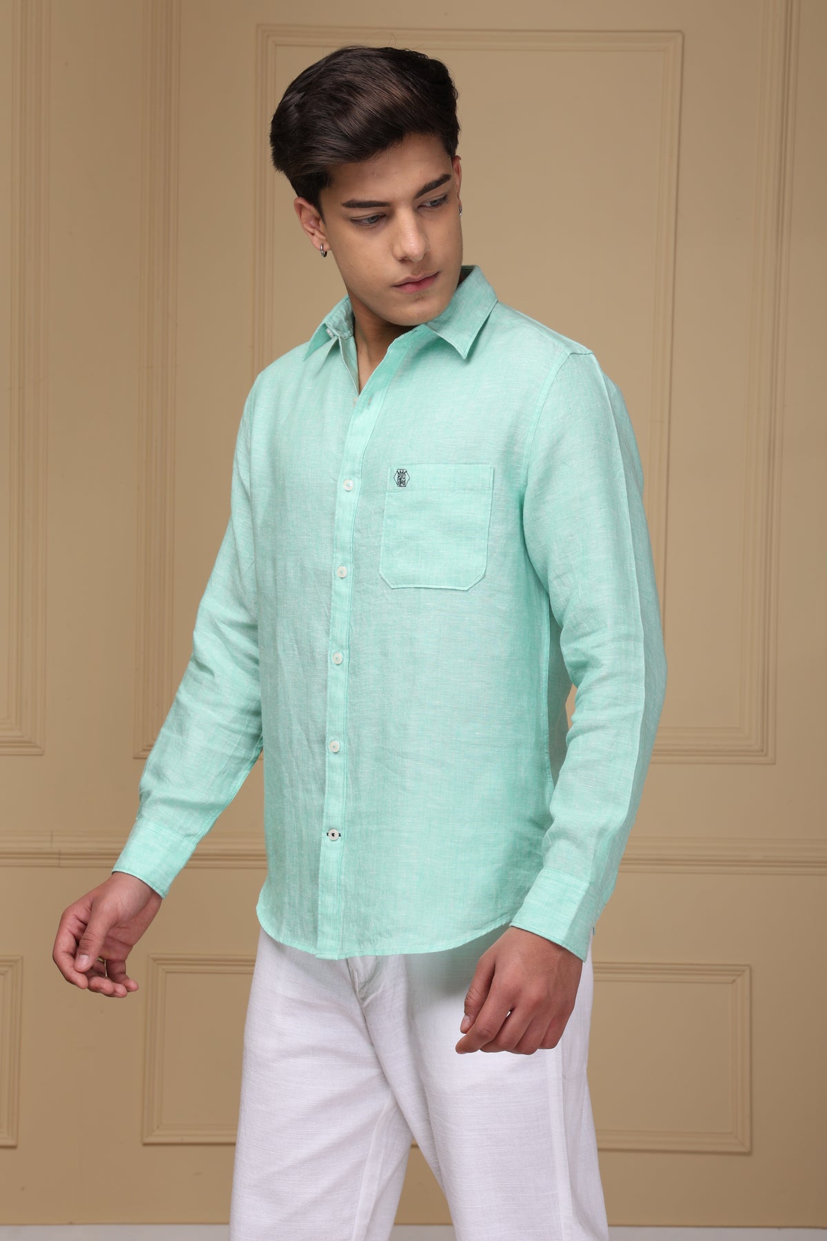 Light Aqua 100% Pure Linen Shirt