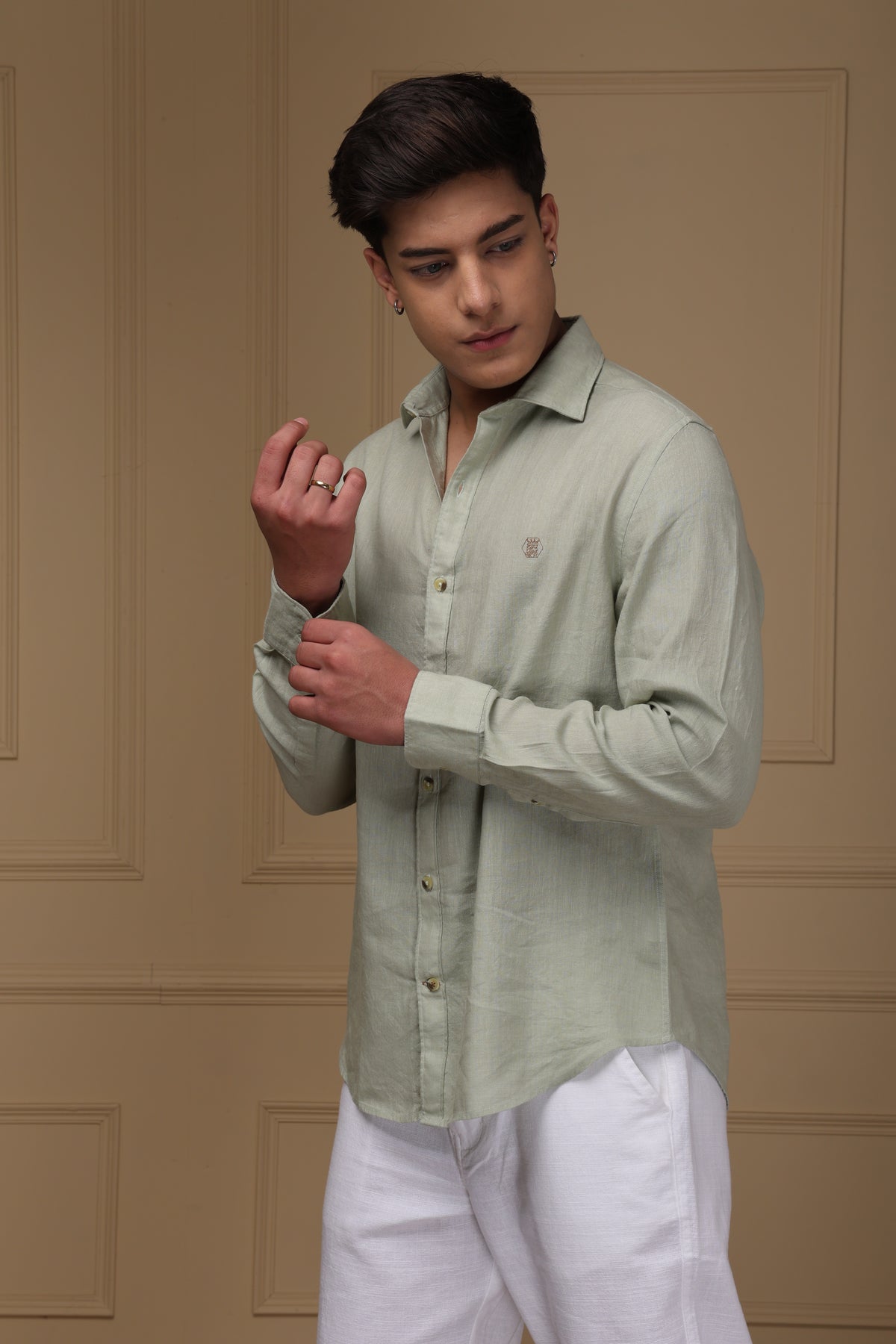 Litchen Green 100% Pure Linen Shirt
