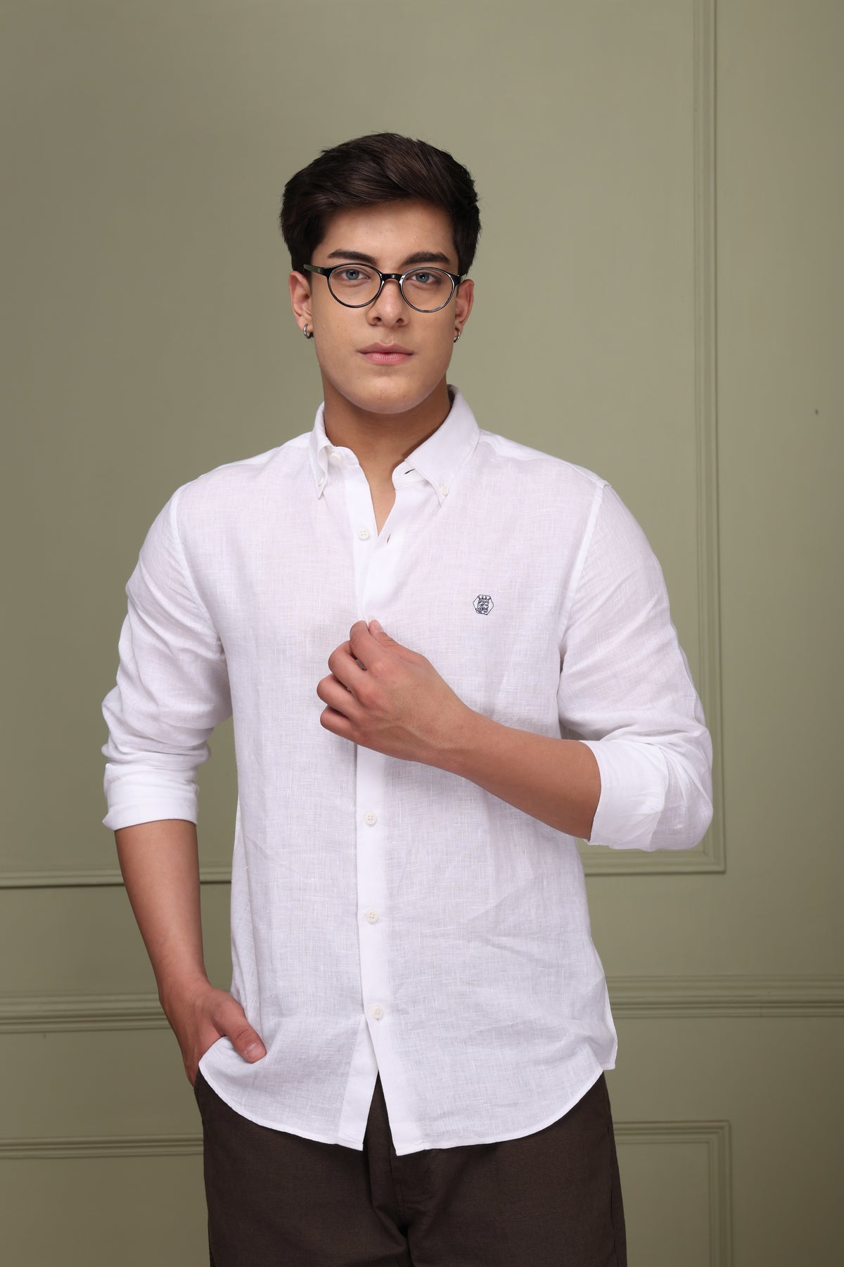 Optic White 100% Pure Linen Shirt