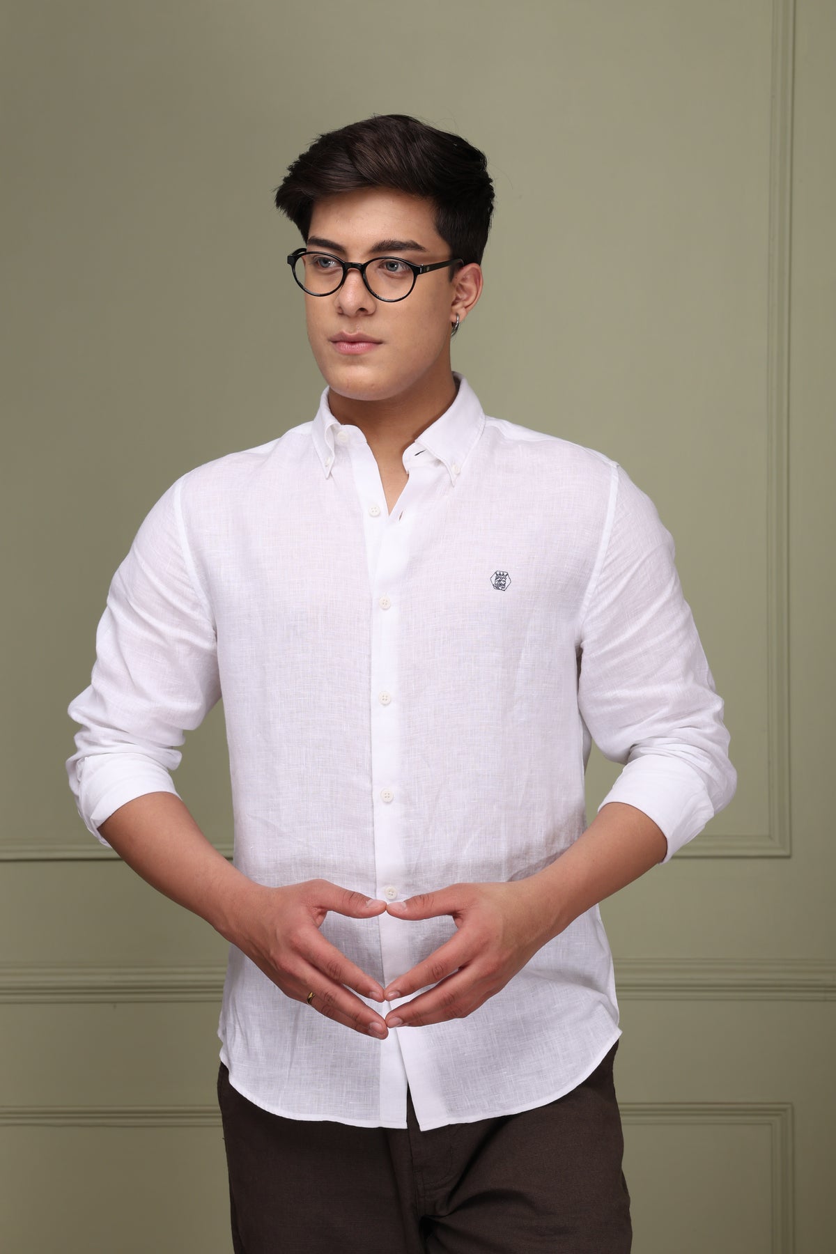 Optic White 100% Pure Linen Shirt