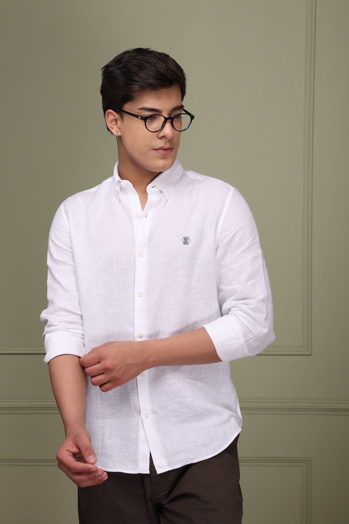 Optic White 100% Pure Linen Shirt