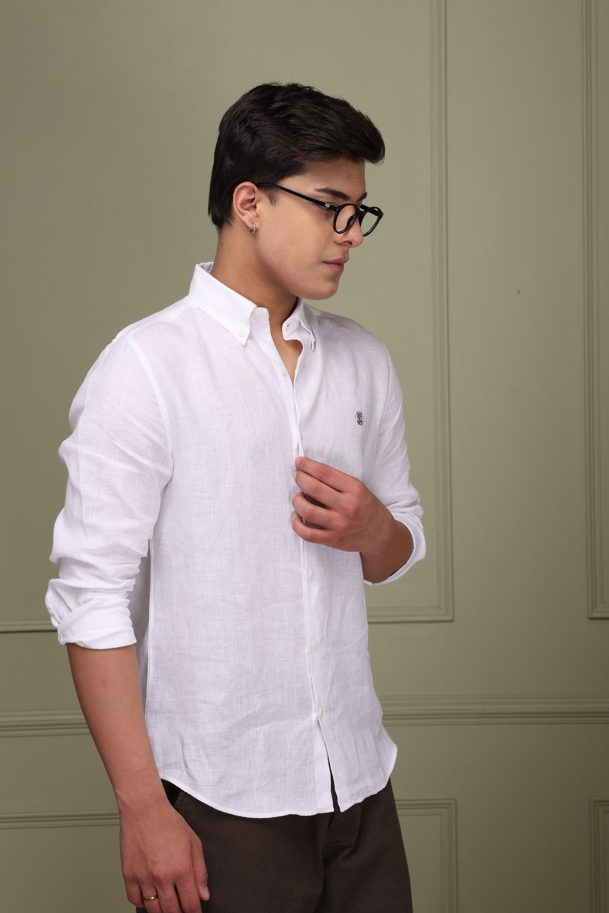 Optic White 100% Pure Linen Shirt