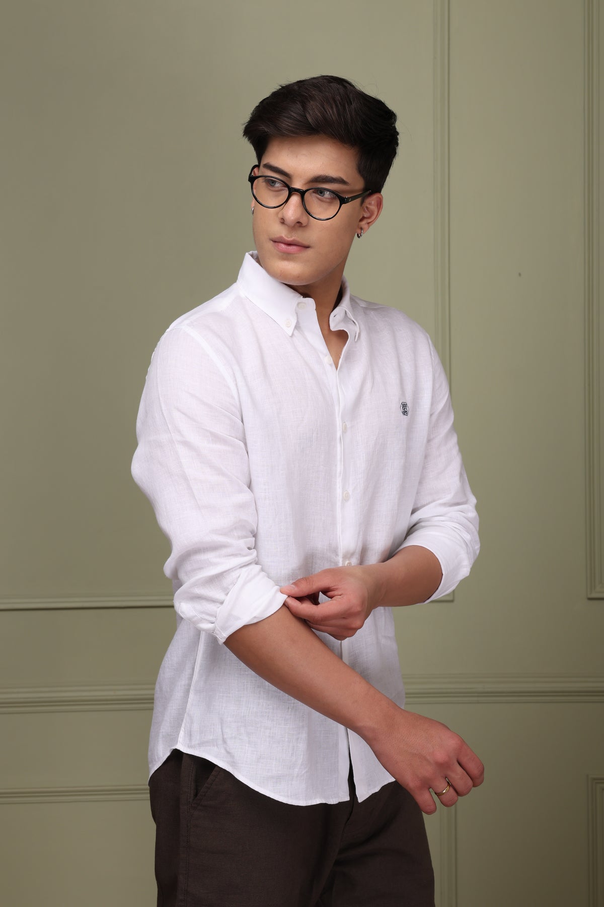 Optic White 100% Pure Linen Shirt