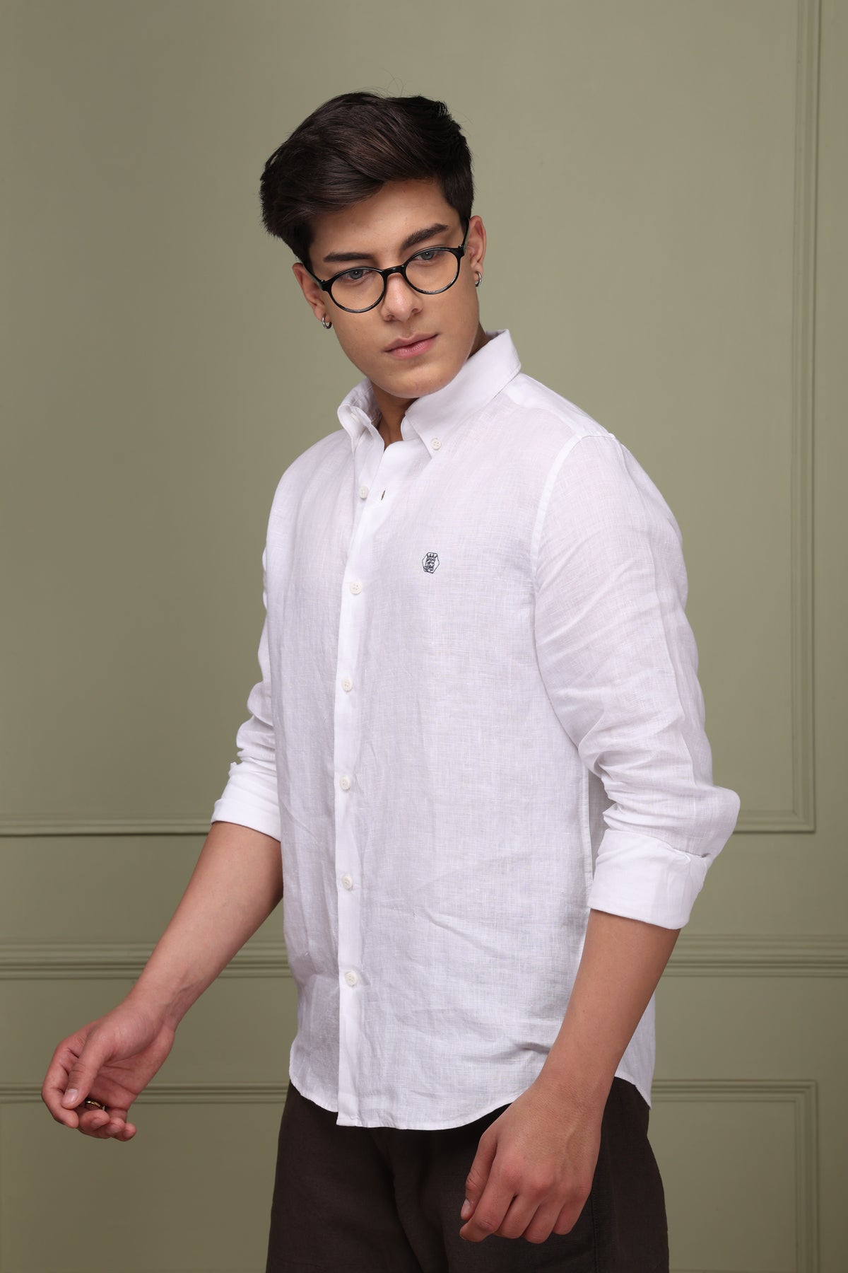 Optic White 100% Pure Linen Shirt